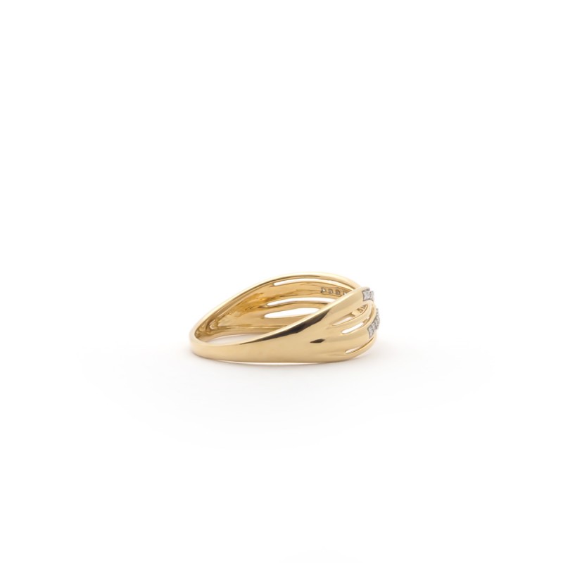 Bague or jaune 375/000 Carador et diamant 0,06 cts