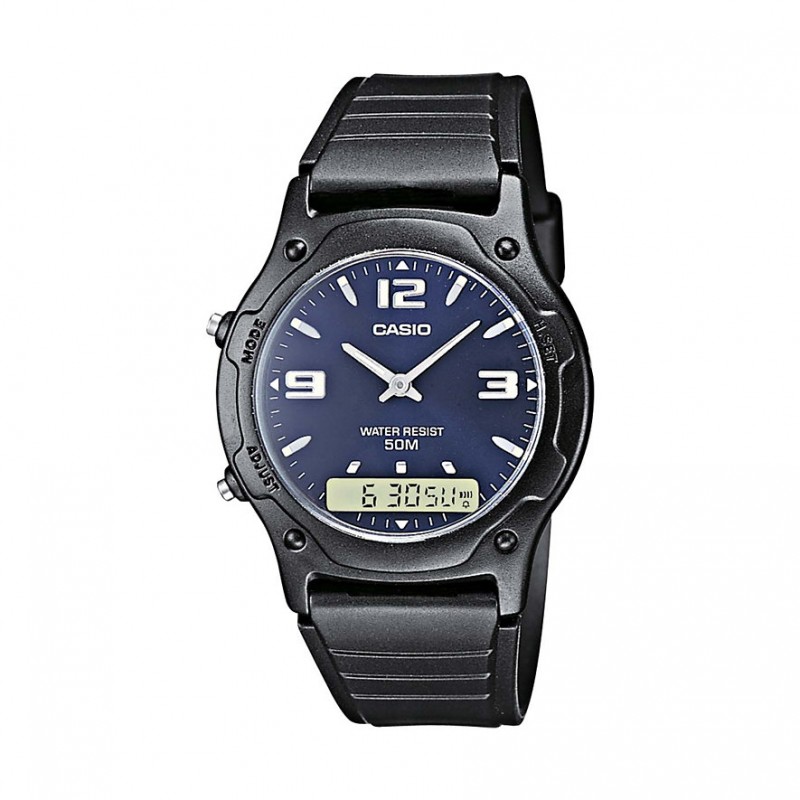 Montre Homme Casio Noir et Bleu