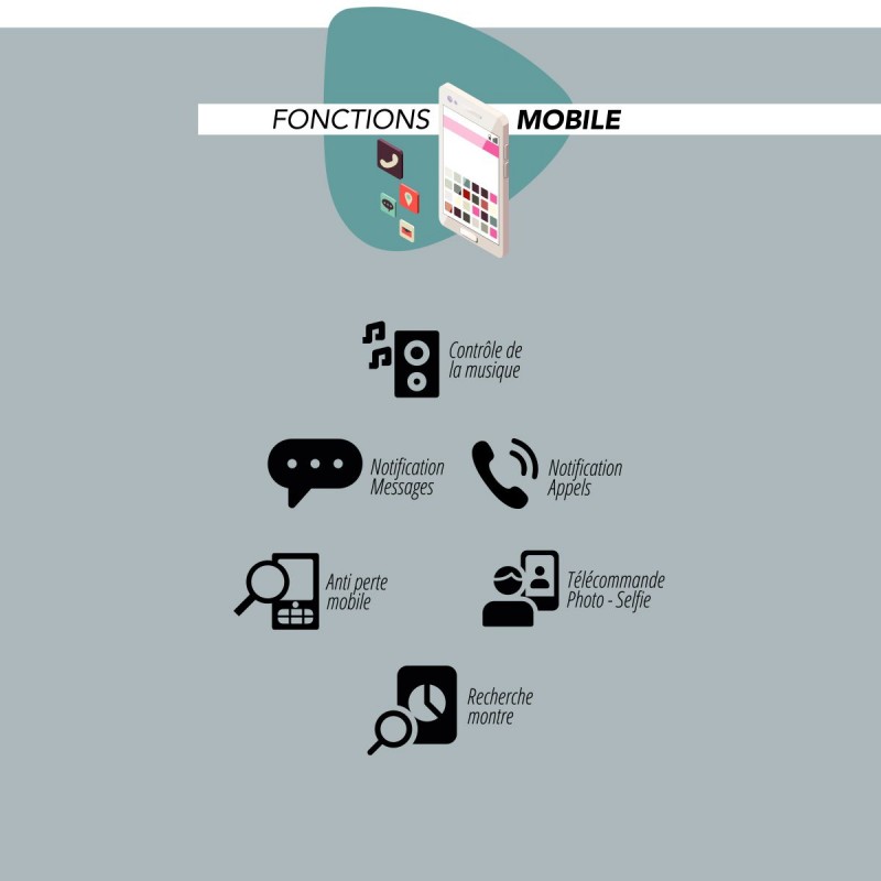 Montre connectée noire Wellness Smarty 2.0