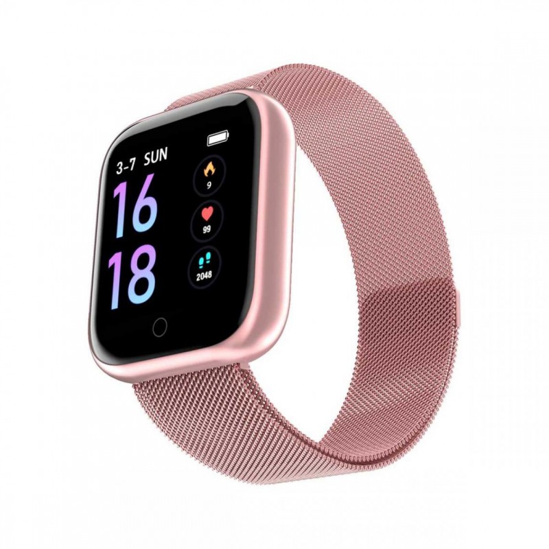Montre connectée rose Wellness Smarty 2.0