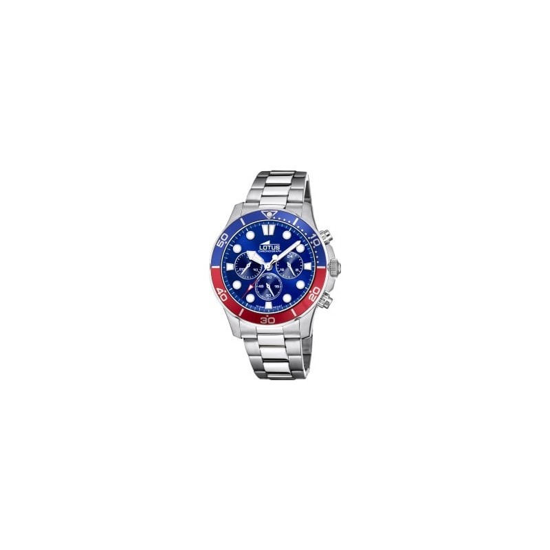 Montre Lotus Bleu Bracelet en Acier Homme