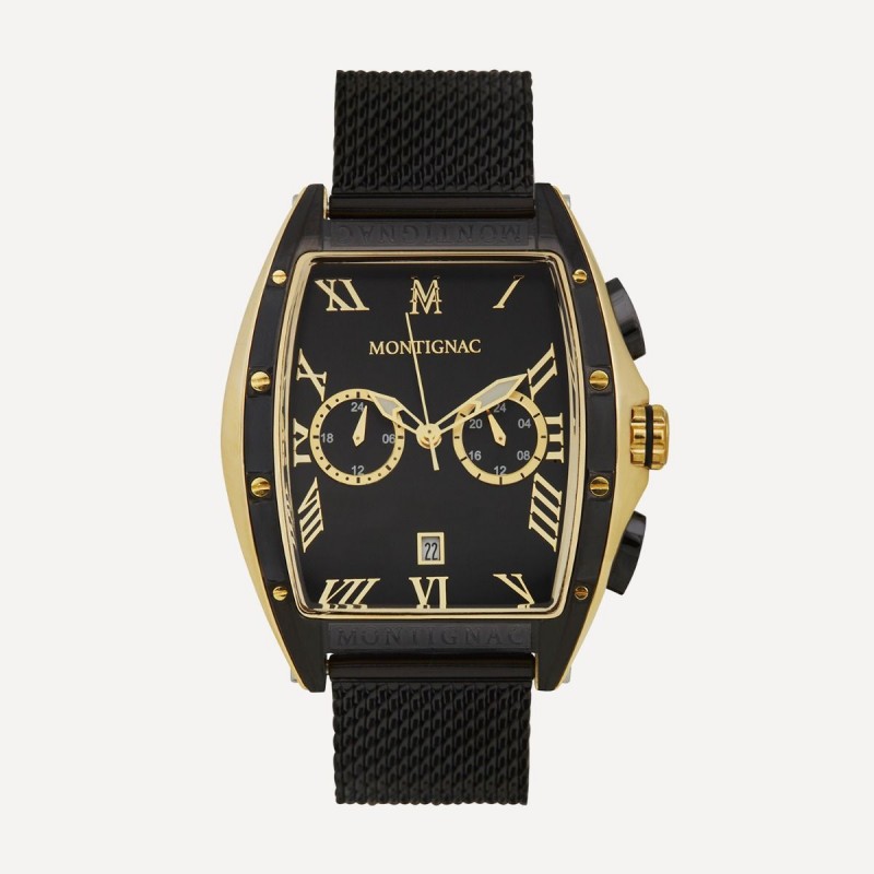 Montre Homme Montignac Noir et Doré