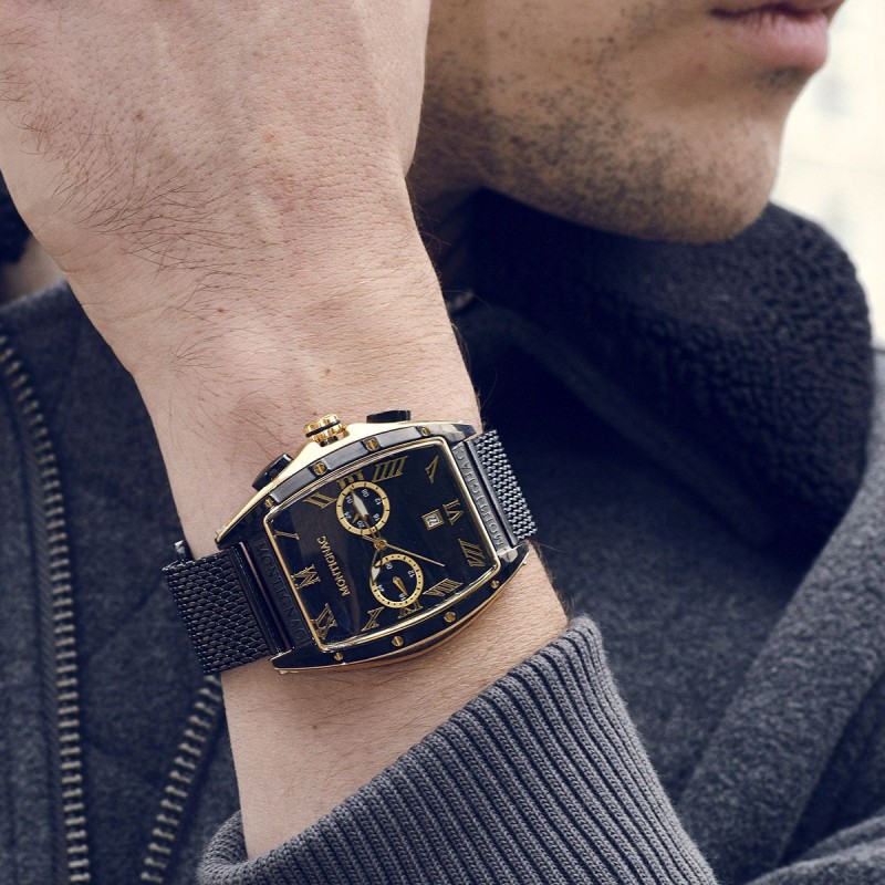 Montre Homme Montignac Noir et Doré