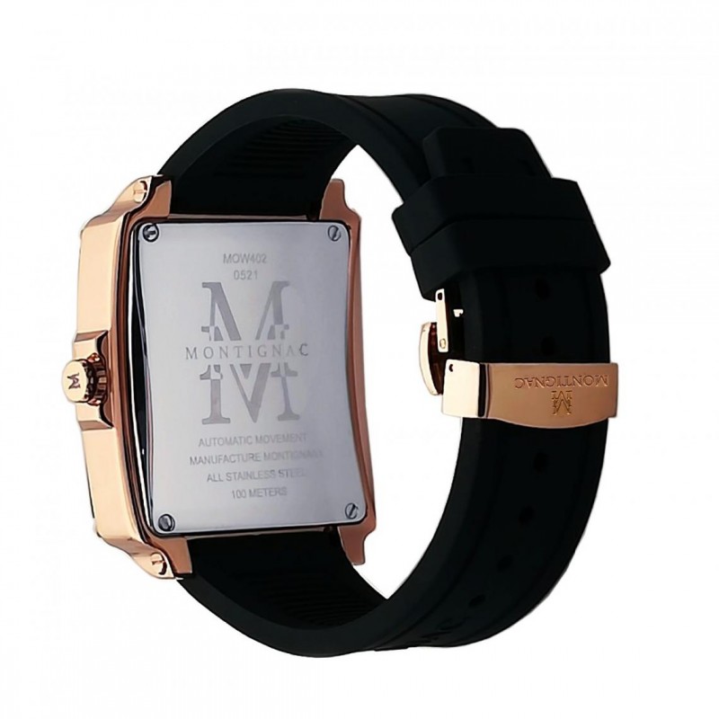 Montre Homme Montignac Bracelet en Silicone Noir