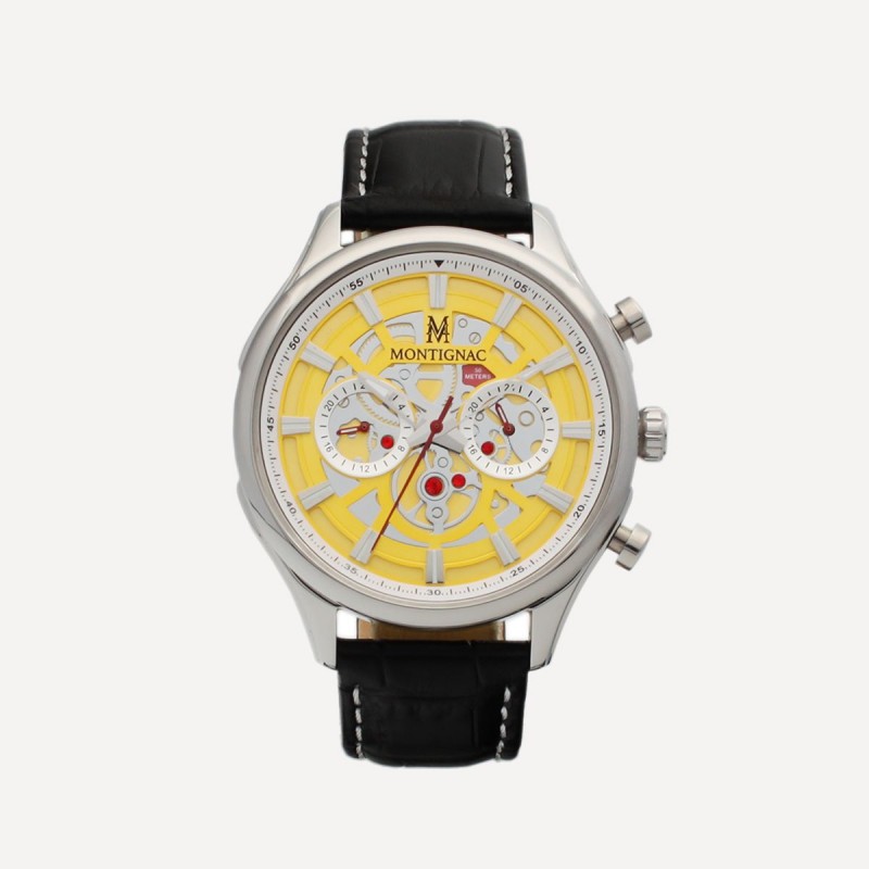 Montre Homme Montignac Noir et Jaune