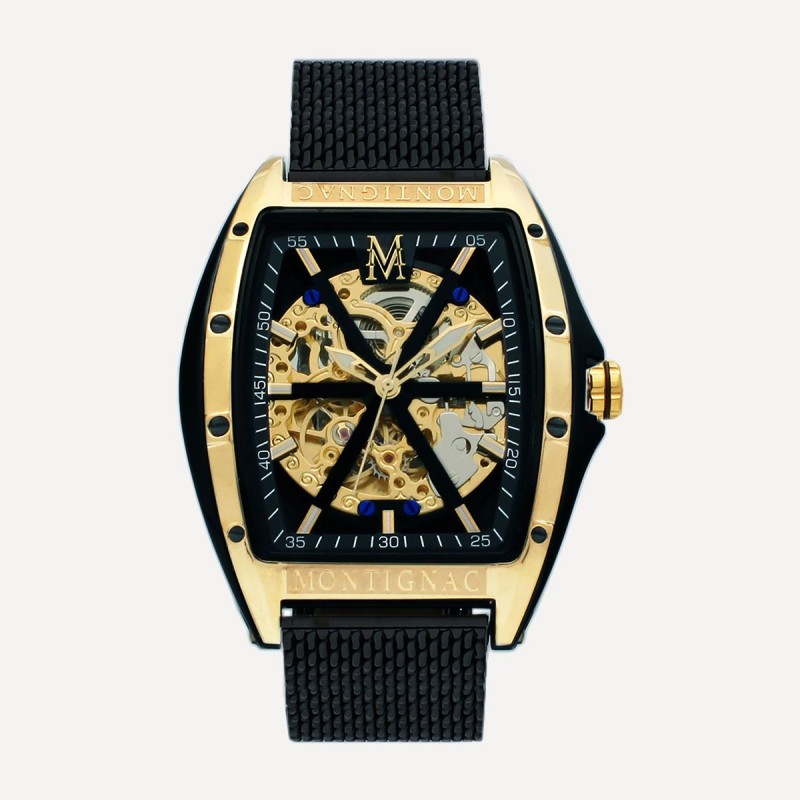 Montre Homme Automatique Montignac Bracelet Noir