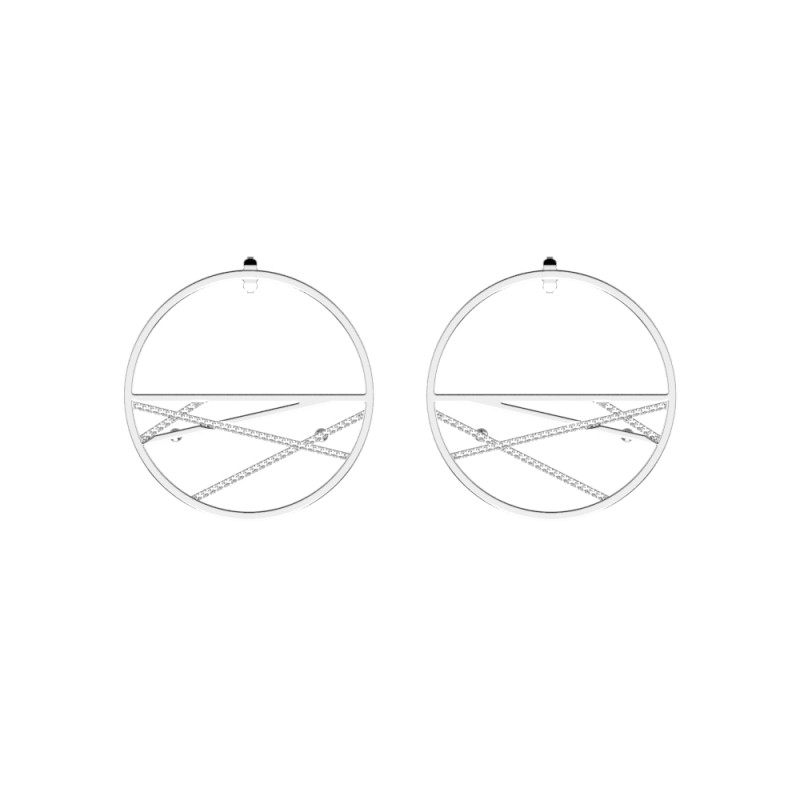 Boucles d'oreilles Les Georgettes Les Précieuses motif Liens finition  argentée