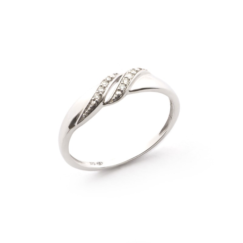 Bague Carador intemporelle or blanc 375/000 et diamants