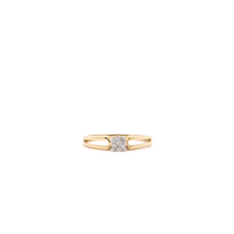 BAGUE SOLITAIRE BICOLORE DIAMANT 0 05CTS