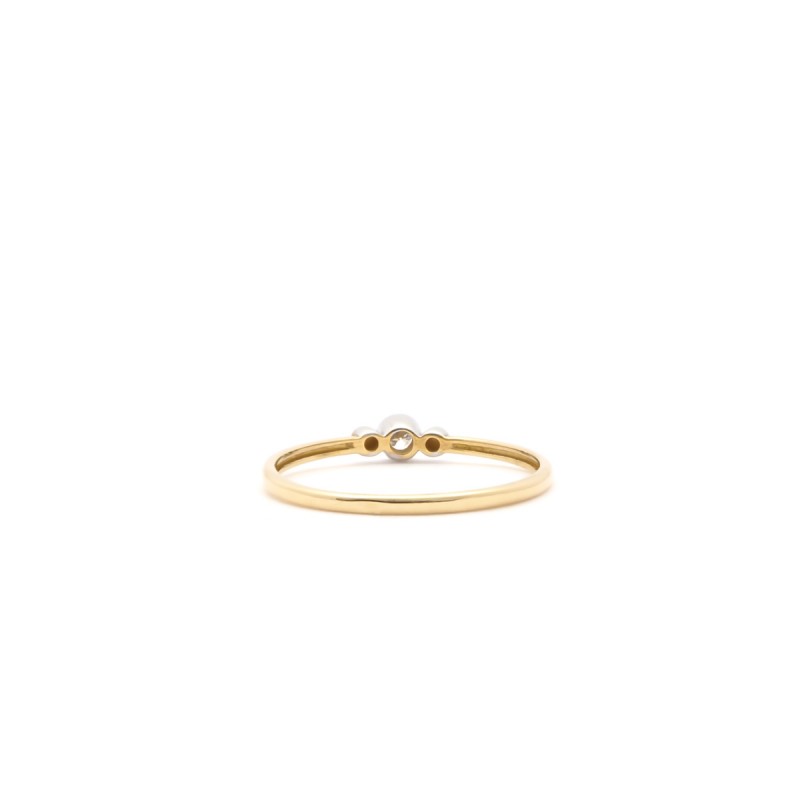 BAGUE FEMME SOLITAIRE OR JAUNE 375/000 DIAMANTS