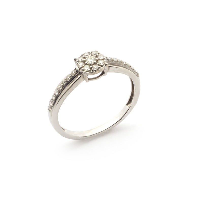 Bague Femme Or Blanc Collection Celine Solitaire