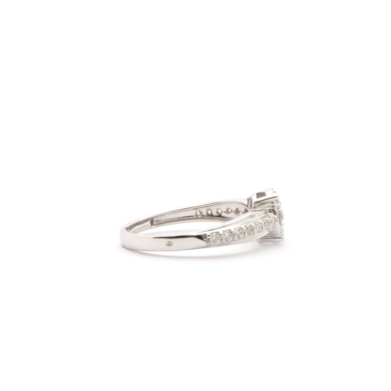 Bague Femme Or Blanc Collection Celine Solitaire