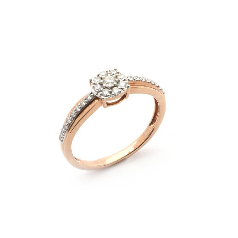 Bague Femme Or Rose Collection Celine Solitaire