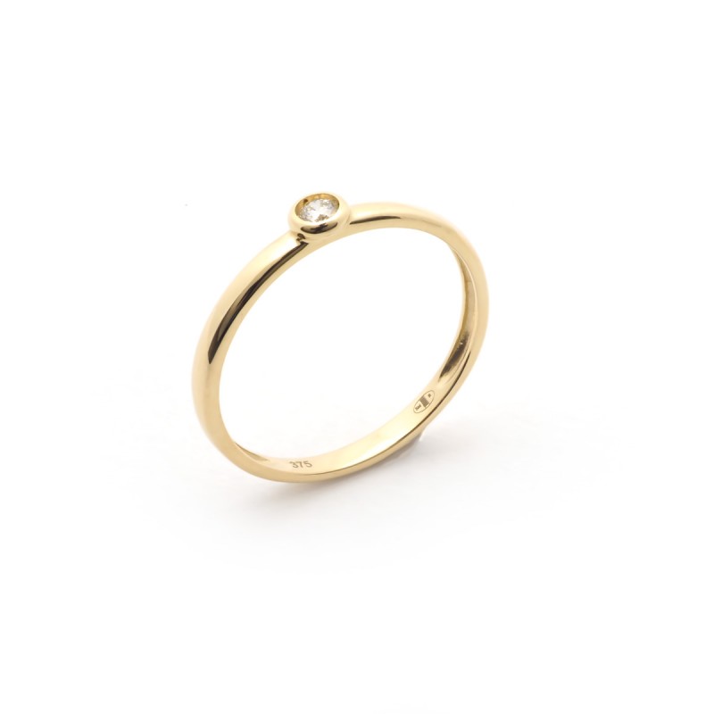 Bague Or Jaune 375/000 Diamant