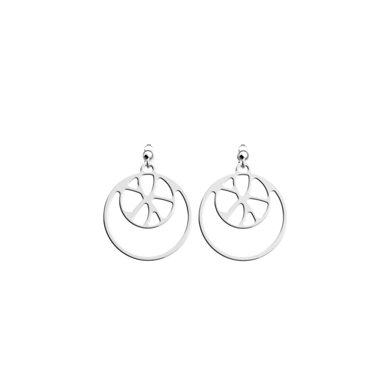 Boucles d'oreilles FEMME Les Georgettes Nenuphar finition argentée