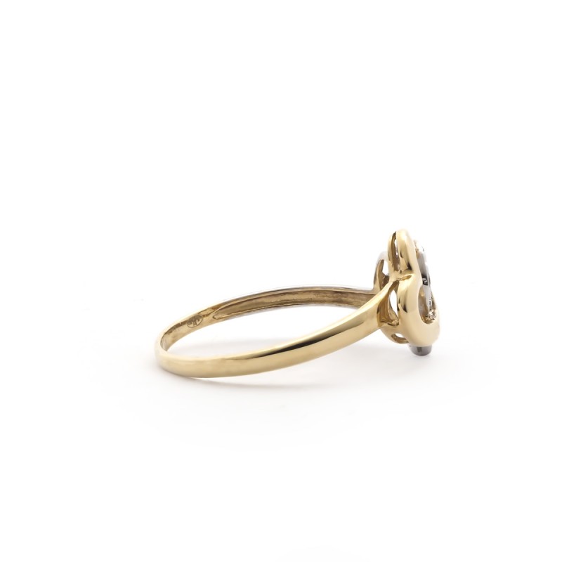 Bague double cœur femme Carador Or 375/000 et Oxyde de zirconium