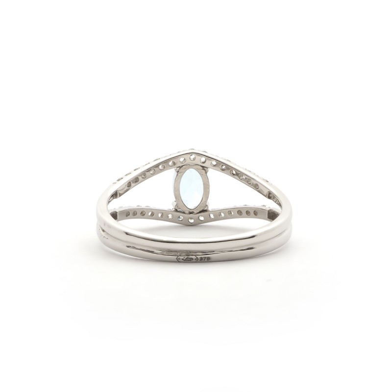 Bague Bijouterie Carador Topaze et or Gris 375/000e