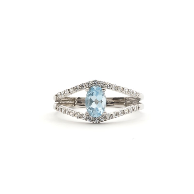 Bague Bijouterie Carador Topaze et or Gris 375/000e