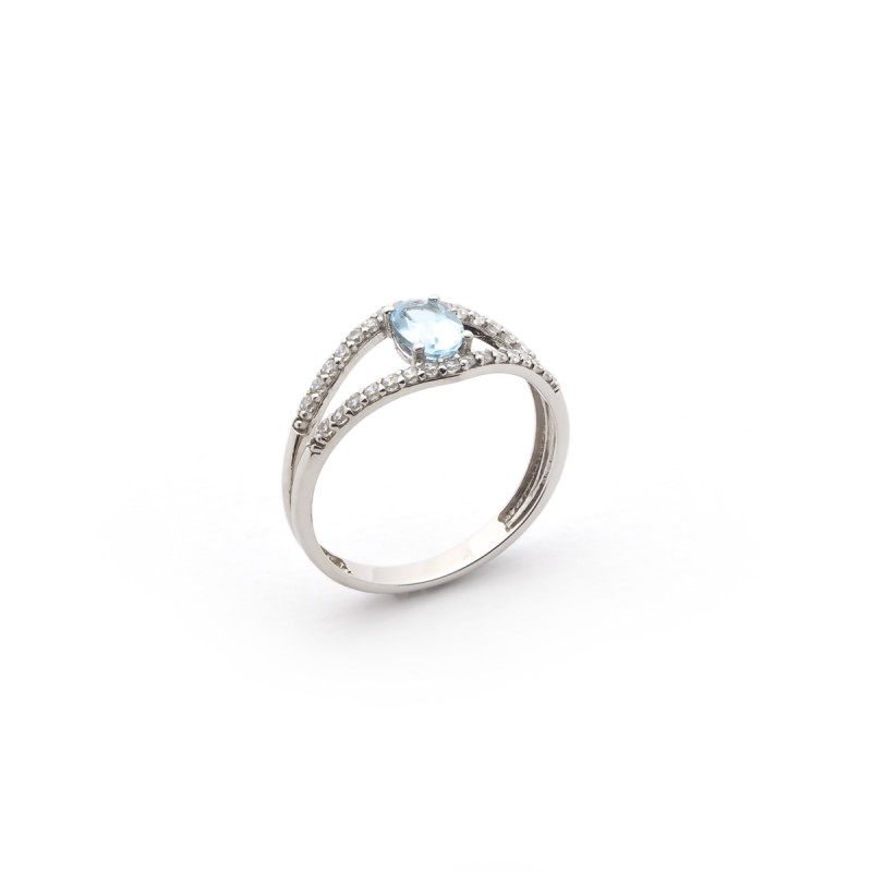 Bague Bijouterie Carador Topaze et or Gris 375/000e