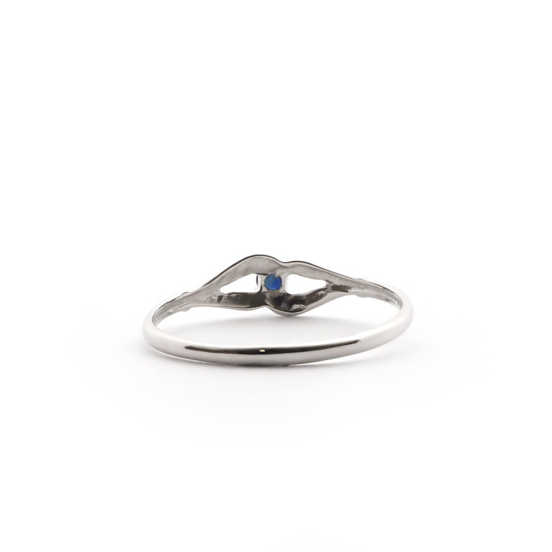 Bague Carador classique Or Blanc 375/000 et Saphir 0.09cts