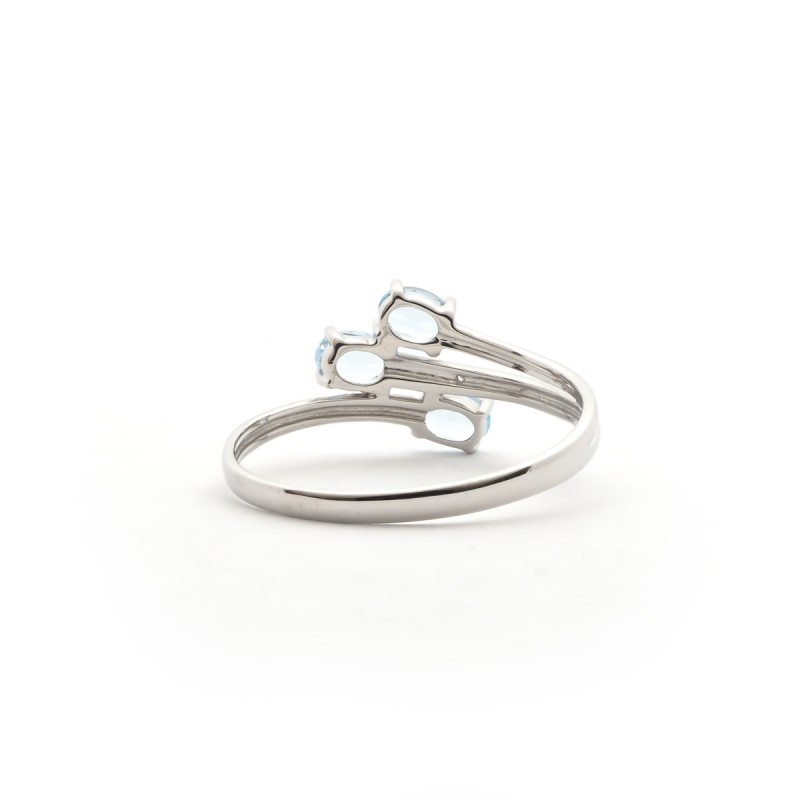 Bague Carador Or blanc 375/000 et trois topazes