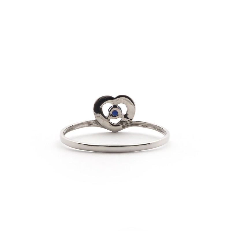 Bague Carador Or blanc 375/000 et Saphir 0.10 cts