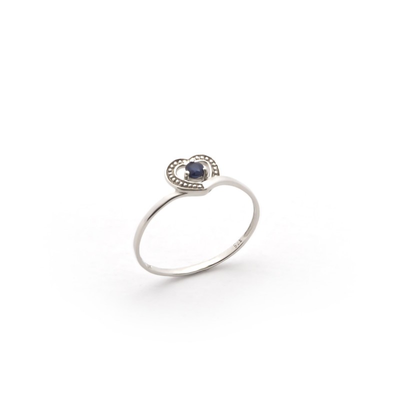 Bague Carador Or blanc 375/000 et Saphir 0.10 cts