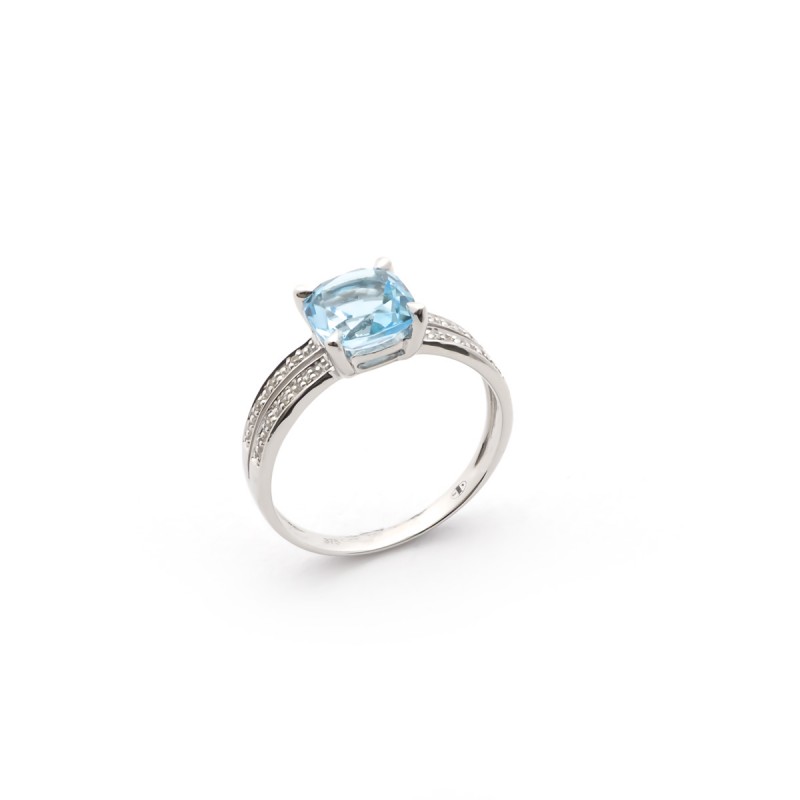 Bague Carador Topaze et Or blanc 375/000