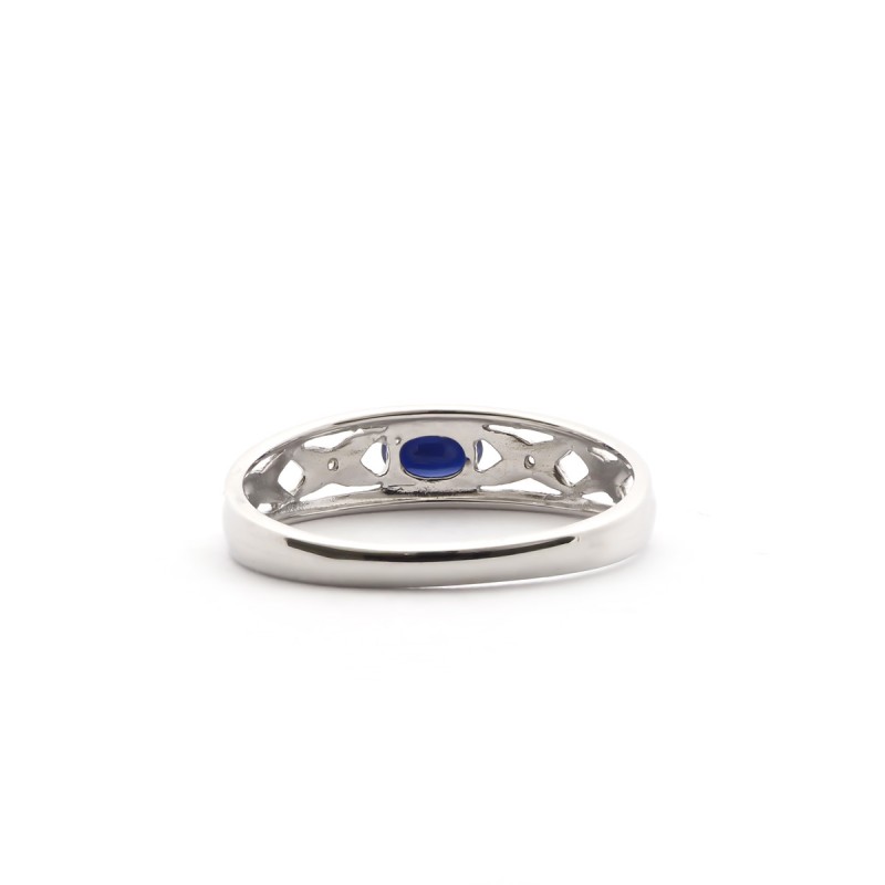 Bague Carador dentelle or blanc 375/000 et saphir