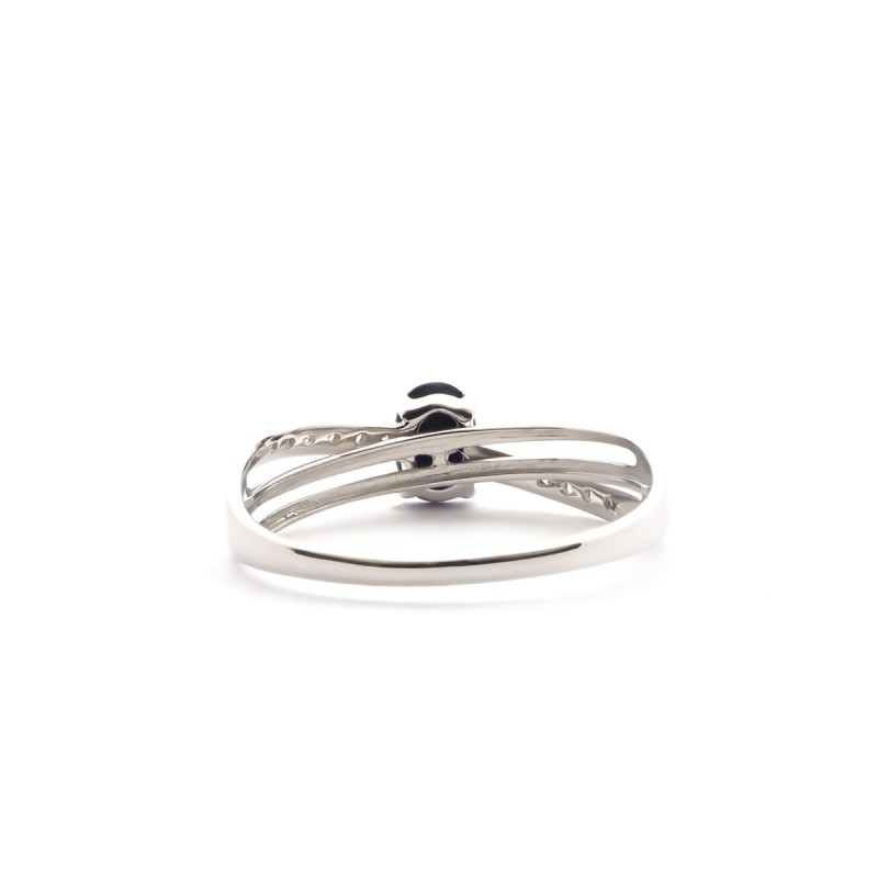 Bague Carador Or blanc 375/000, Saphir et oxydes de zirconium