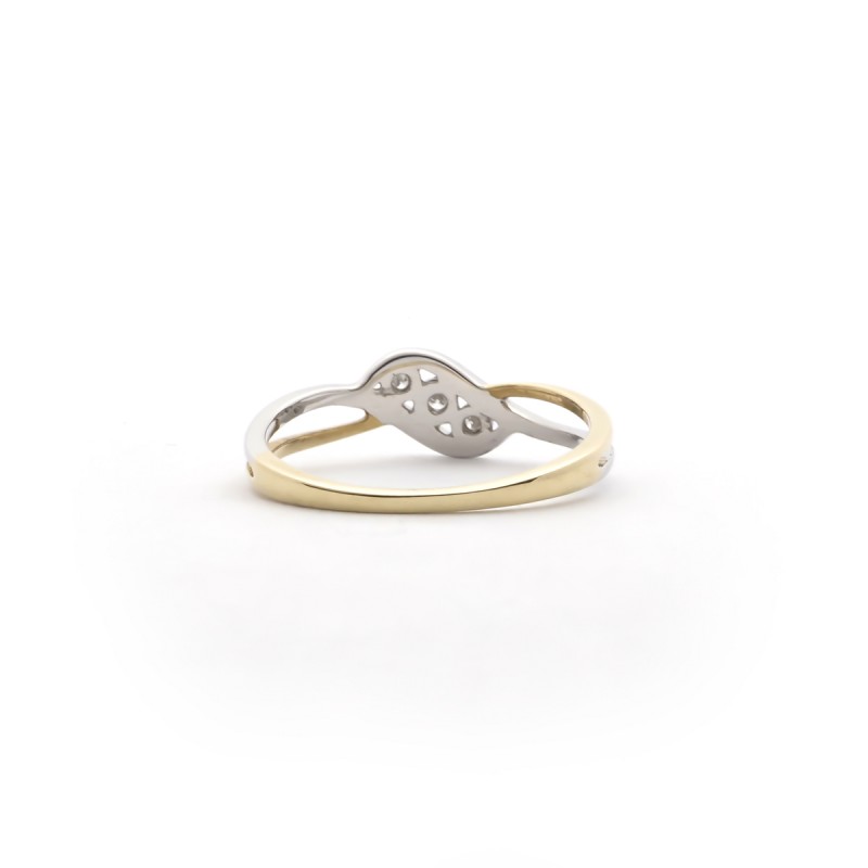 Bague Carador deux ors 375/000 et diamant 0,03cts