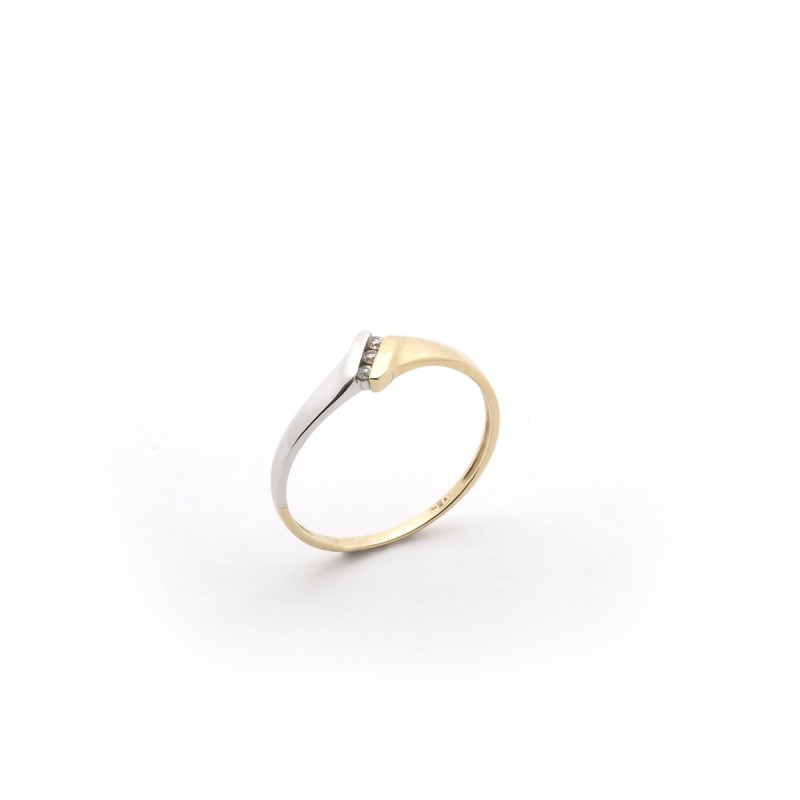 Bague Carador trilogie or jaune et blanc 375/000 et oxydes de zirconium