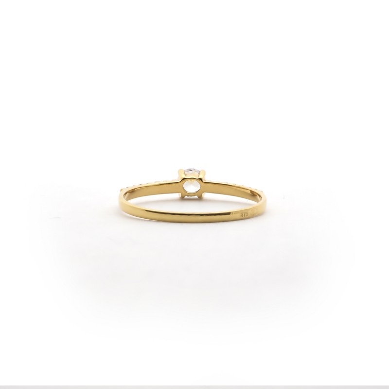 Bague solitaire accompagné femme Carador Or 375/000 et Oxyde de zirconium