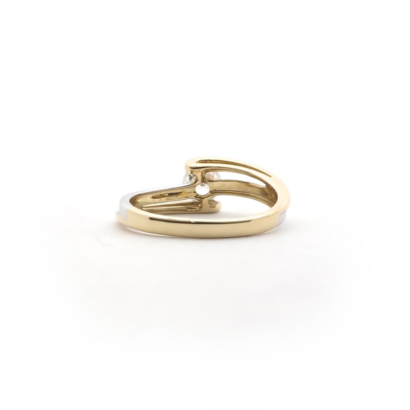 Bague solitaire femme Carador Or 375/000 bicolore et Oxyde de zirconium
