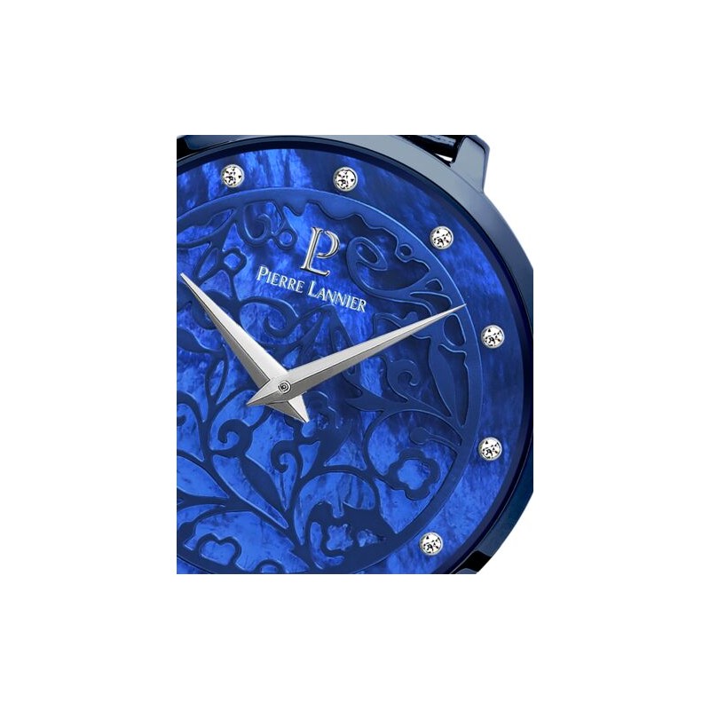 Montre Femme Pierre Lannier Collection Eolia Bracelet Bleu en Acier Milanais