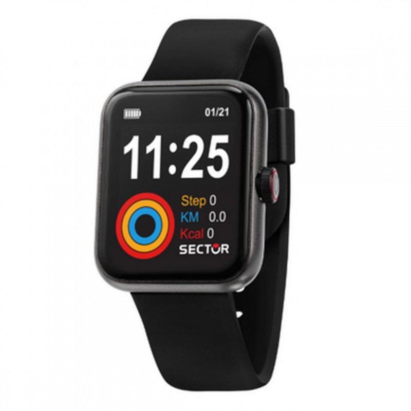 Montre Connectée Mixte Sector Bracelet en Acier Noir