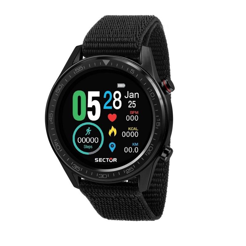 Montre connectée Homme Sector en Silicone Noir