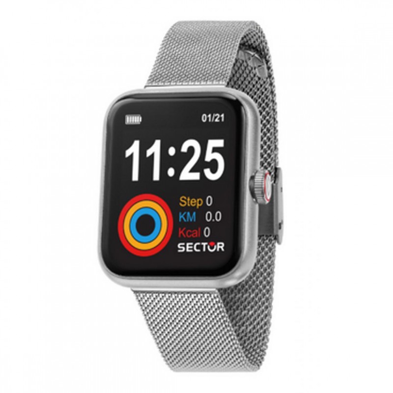 Montre Mixte Connectée Sector Bracelet en Acier Argent