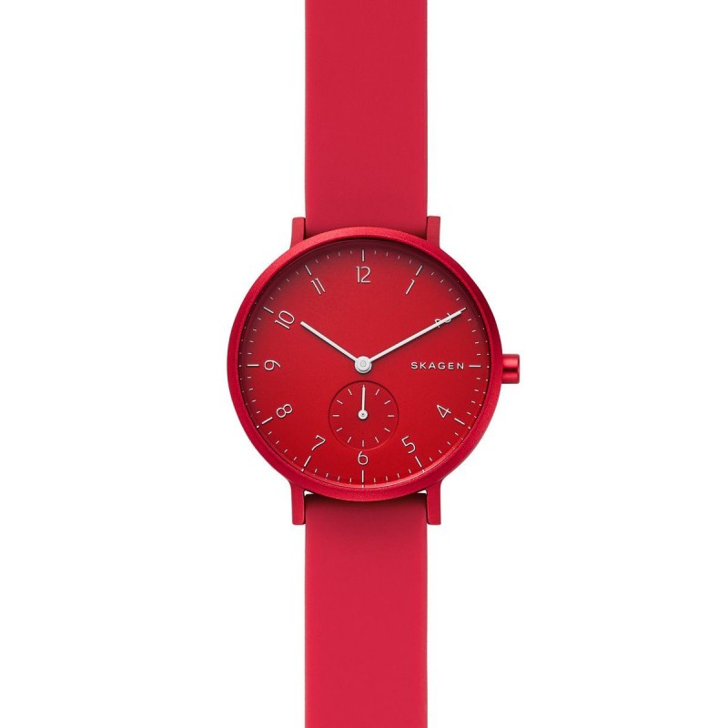 Montre Femme Skagen en Silicone Rouge