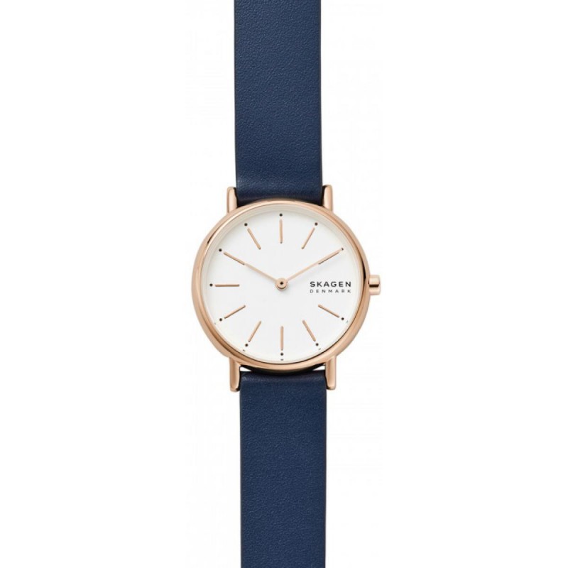 Montre Skagen Femme Collection SIGNATUR Bracelet en Cuir Bleu