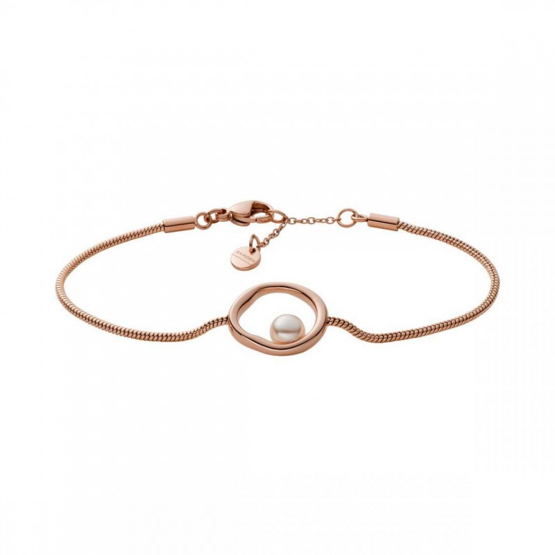 Bracelet Femme Skagen en Acier Doré Rose