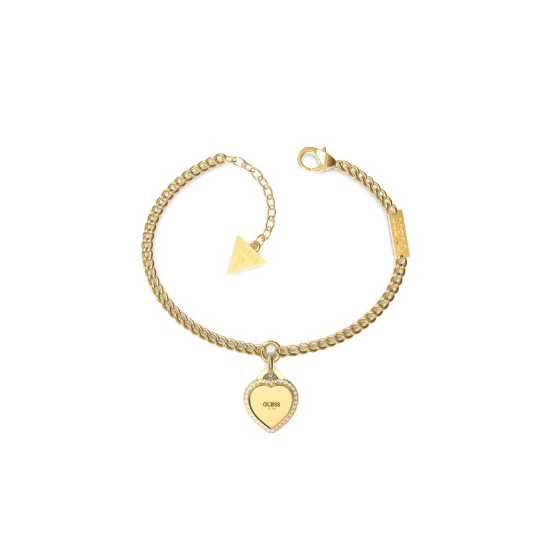 Bracelet Coeur Femme Guess en Acier Doré Collection Fine Heart