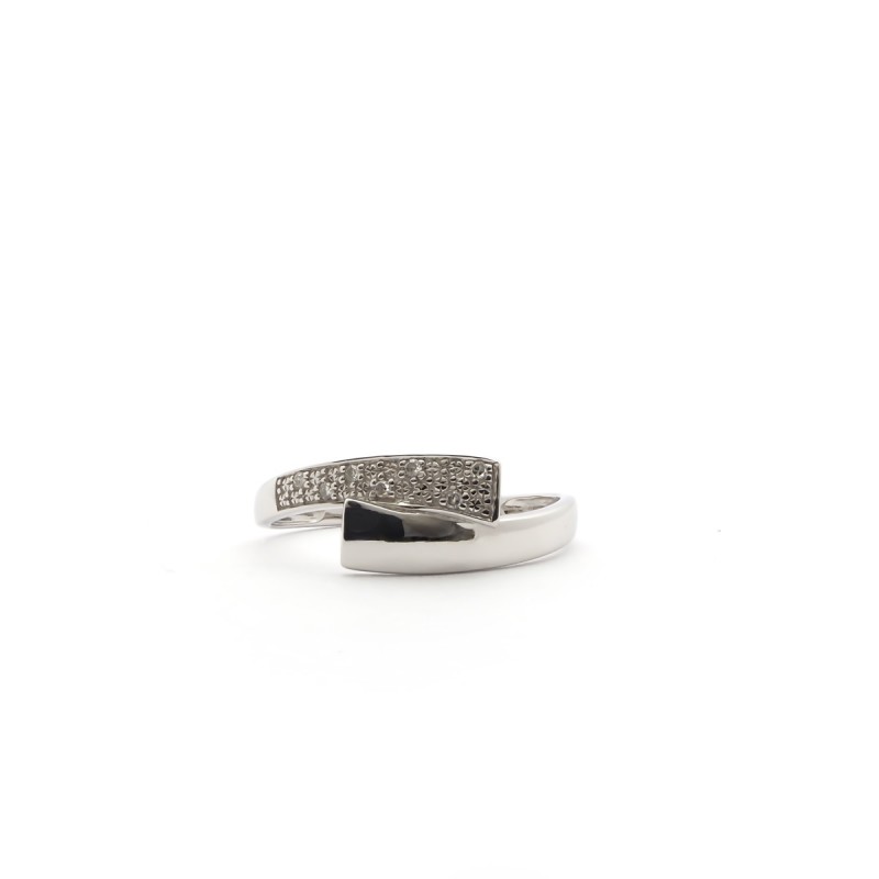 BAGUE femme OR blanc 375/000 diamant