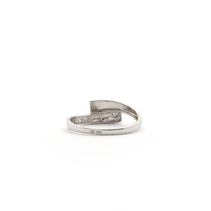 BAGUE femme OR blanc 375/000 diamant
