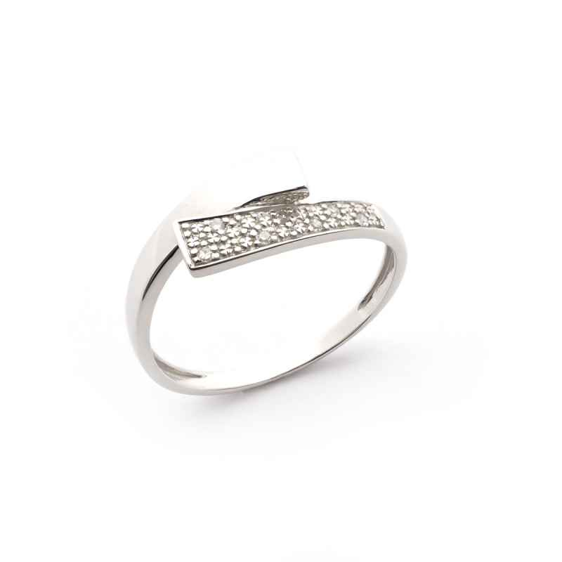 BAGUE femme OR blanc 375/000 diamant