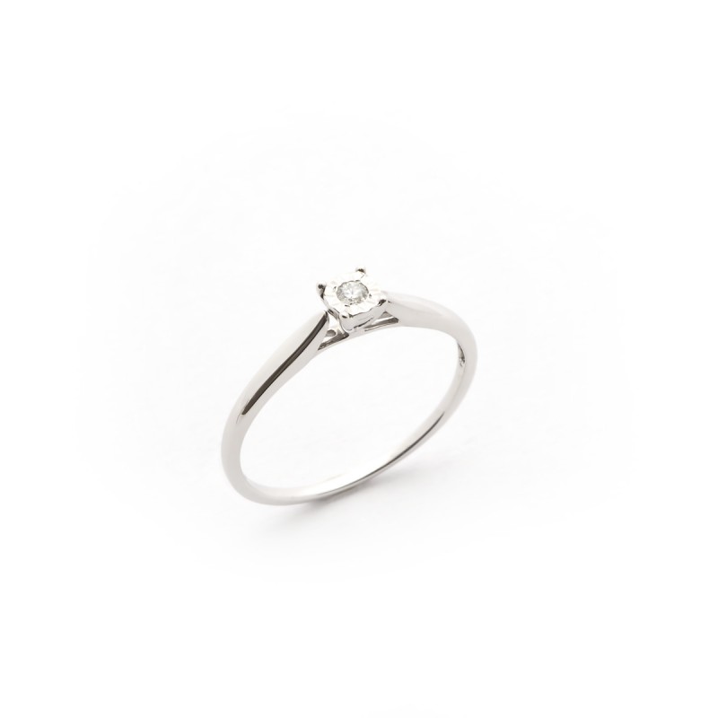 Bague Carador diamant or blanc 375/000