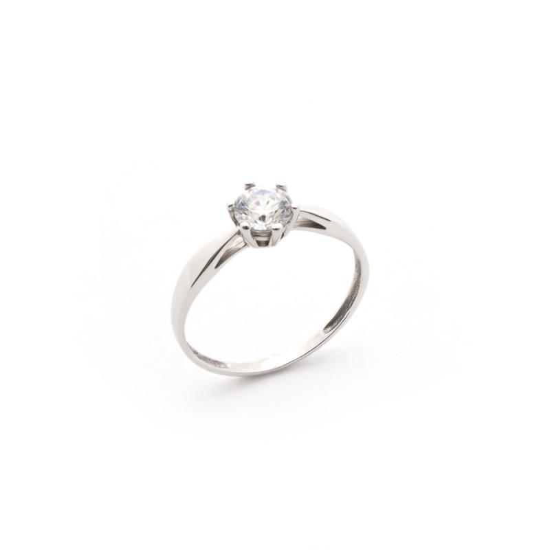 Solitaire oxyde de zirconium Carador classique or blanc 375/000