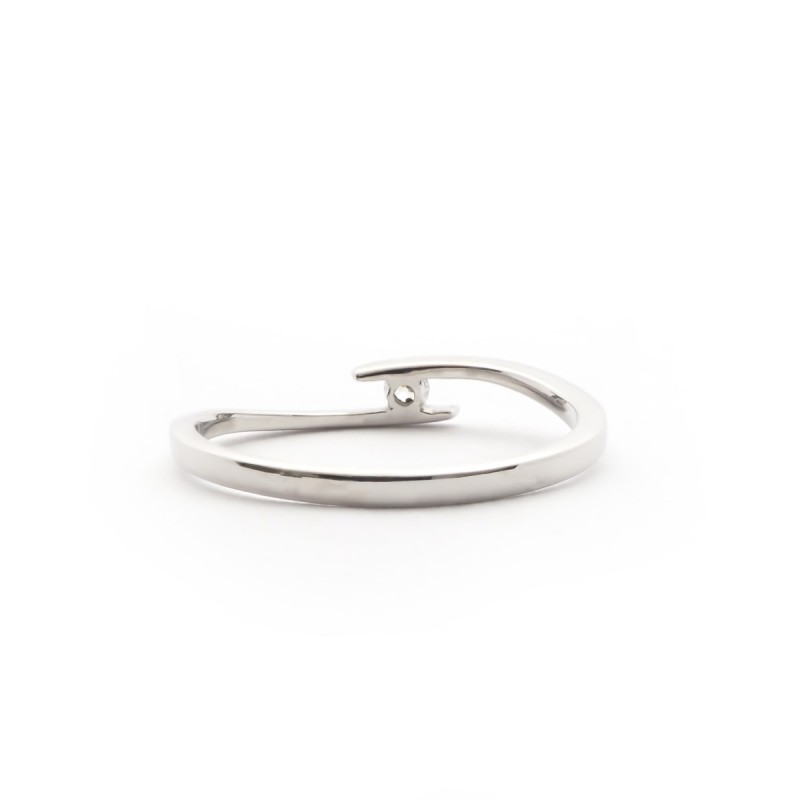 Bague Solitaire Carador Or Blanc 375/000