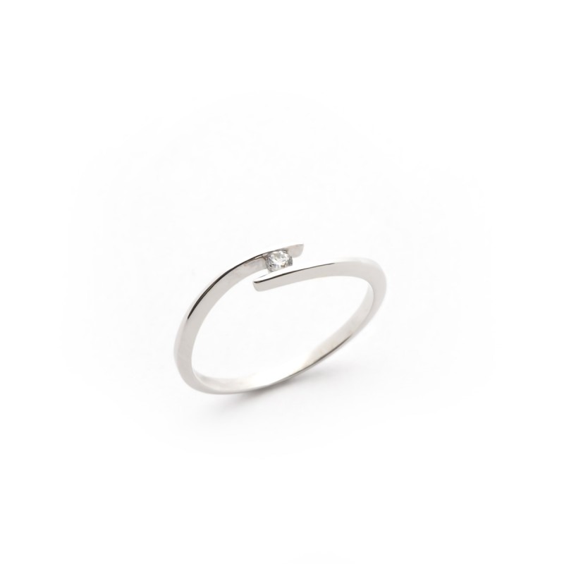 Bague Solitaire Carador Or Blanc 375/000