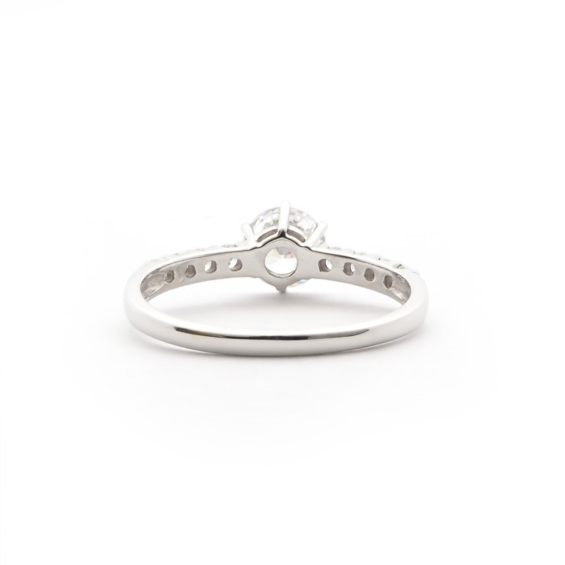 Solitaire Carador or blanc 375/000 et Oxydes de zirconium